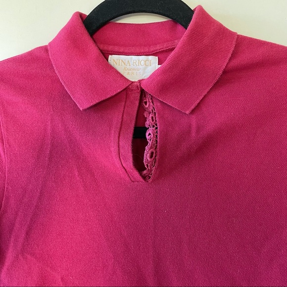 Nina Ricci knitwear burgundy collar top - Picture 2 of 8